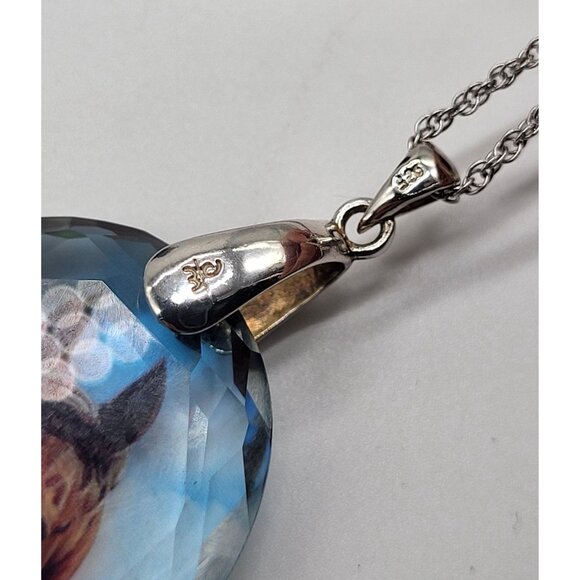 Danbury Mint Crystal Horse Pendant Necklace Sterling Silver Italy 925 - Picture 6 of 11